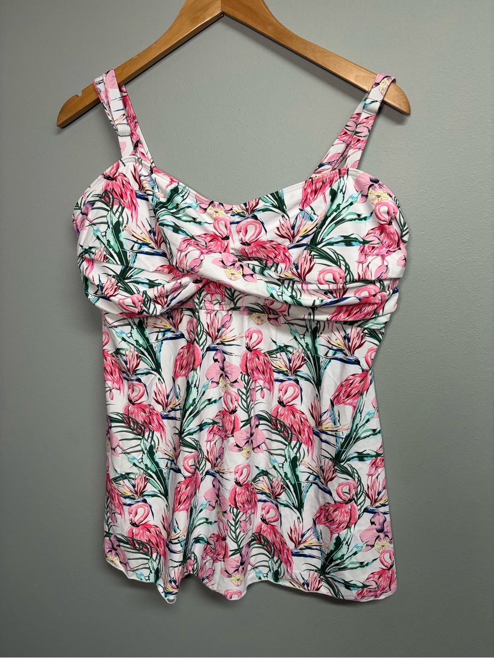Pink Flamingo Print Women's swim top